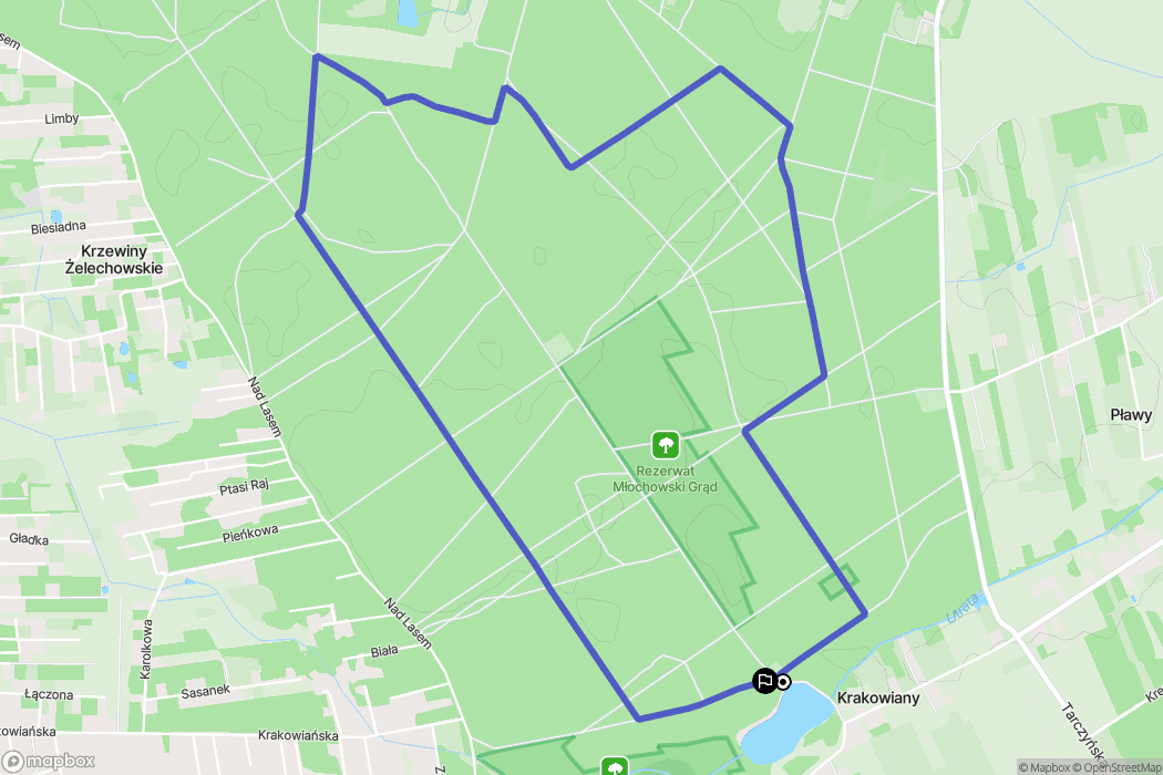 Krakowiany: mapa trasy - Poland