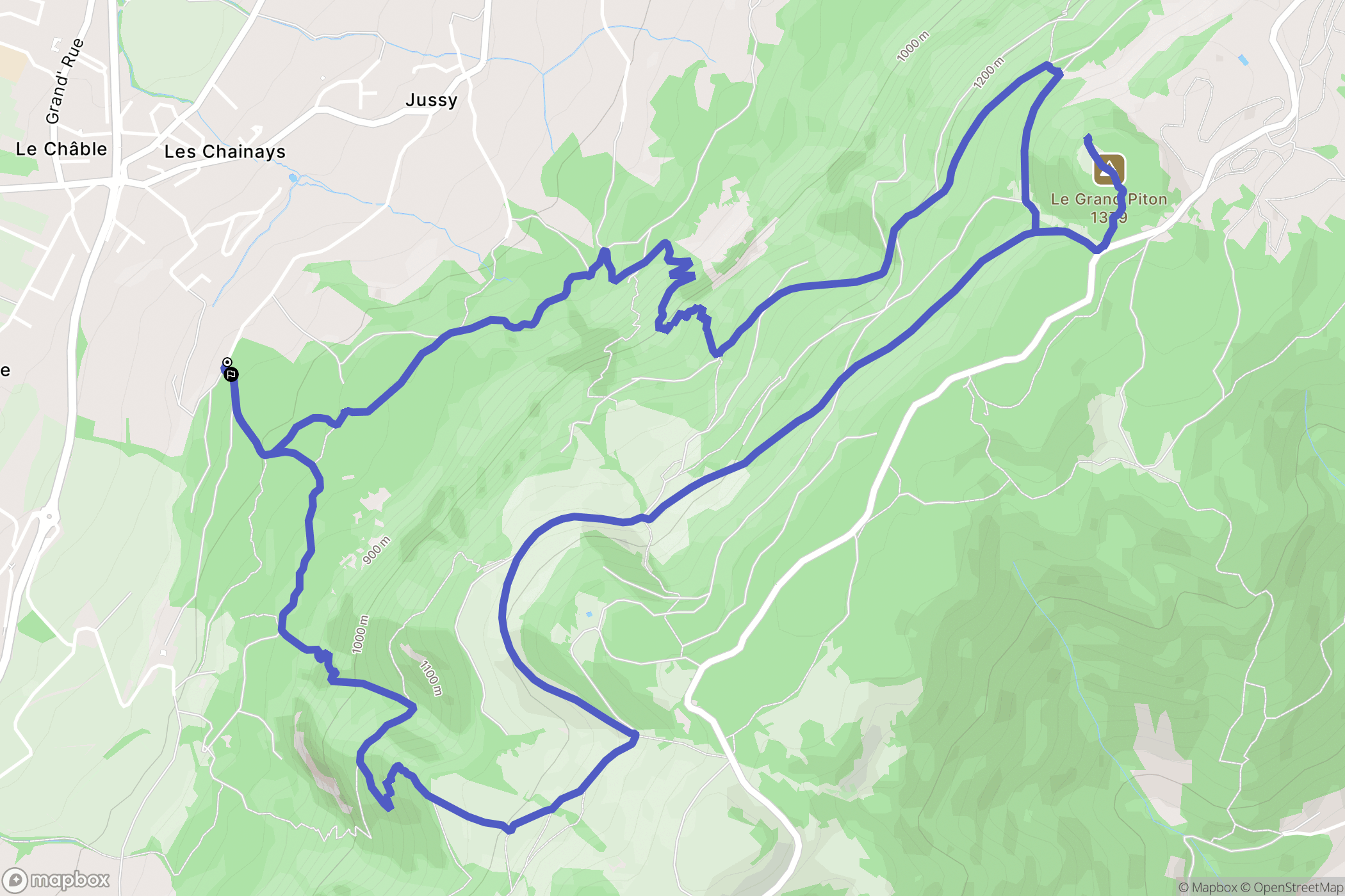 Beaumont : carte du parcours de randonnée - France
