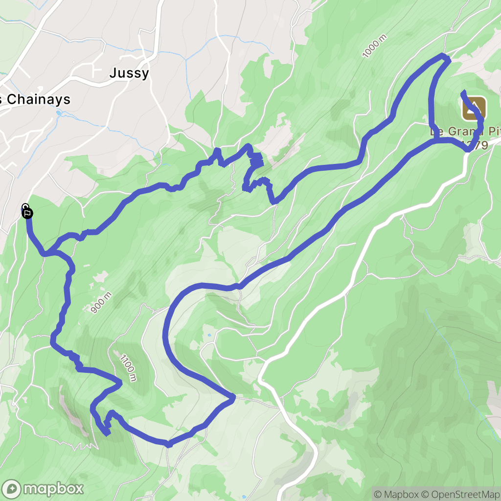 Beaumont : carte du parcours de randonnée - France
