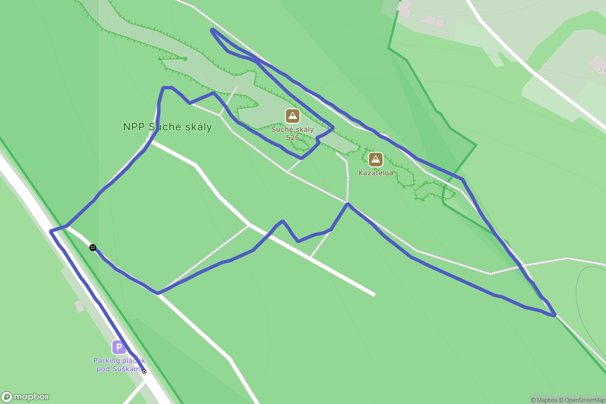 Koberovy: mapa trasy - Czechia
