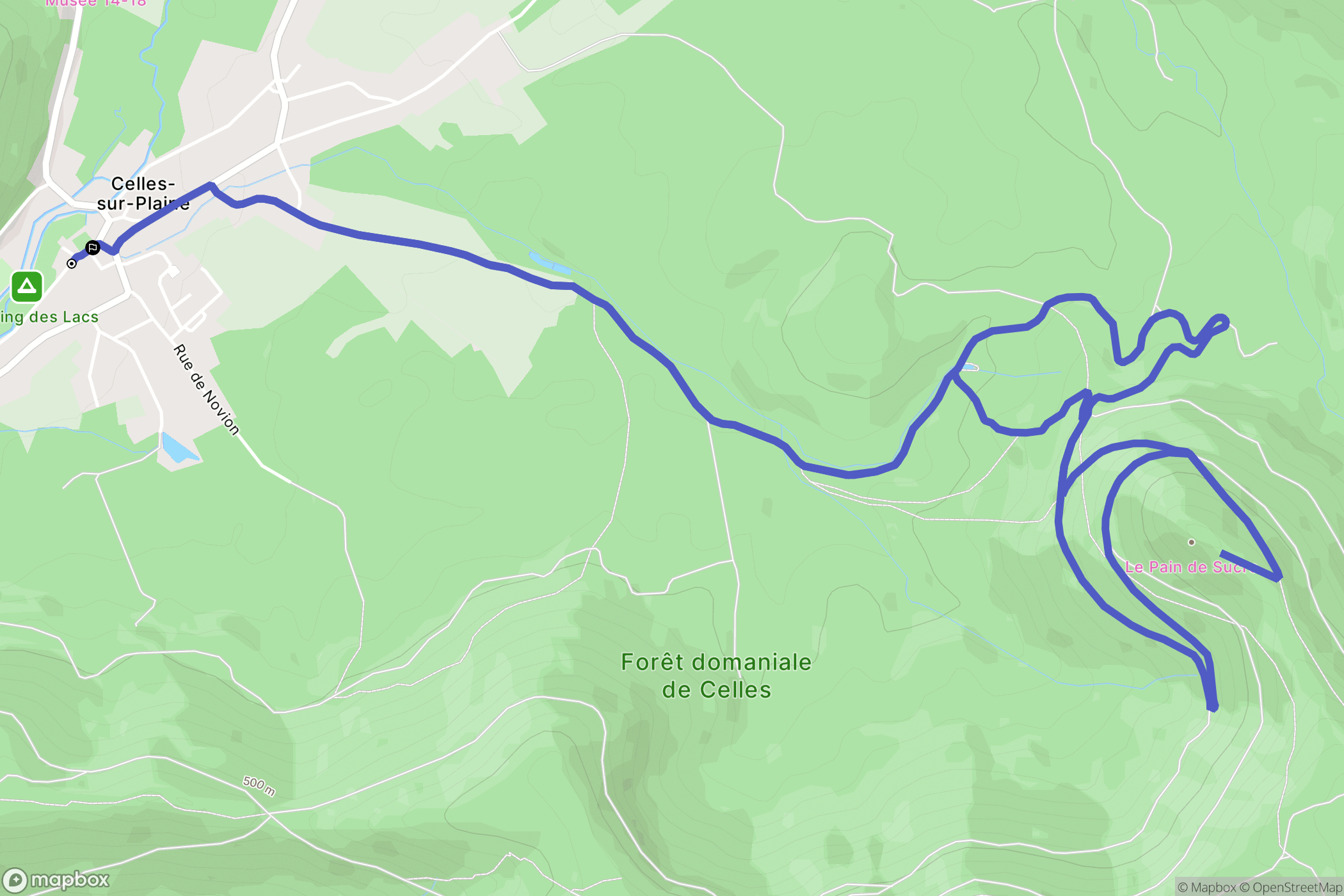 Celles-sur-Plaine : carte du parcours de randonnée - France
