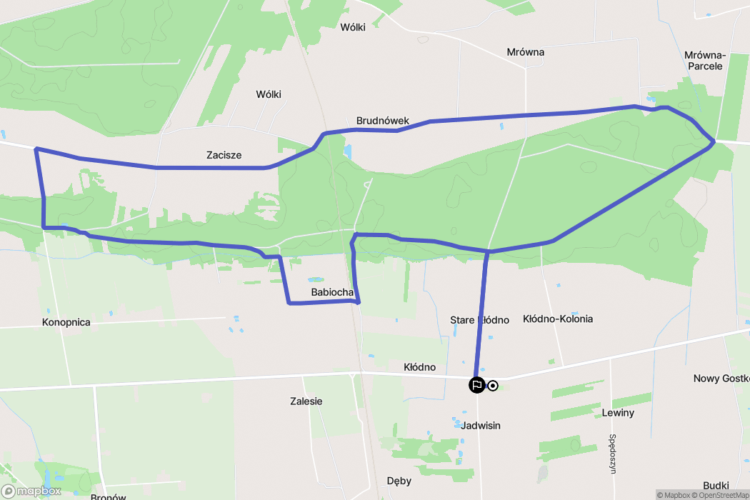 Kłódno: mapa trasy - Poland