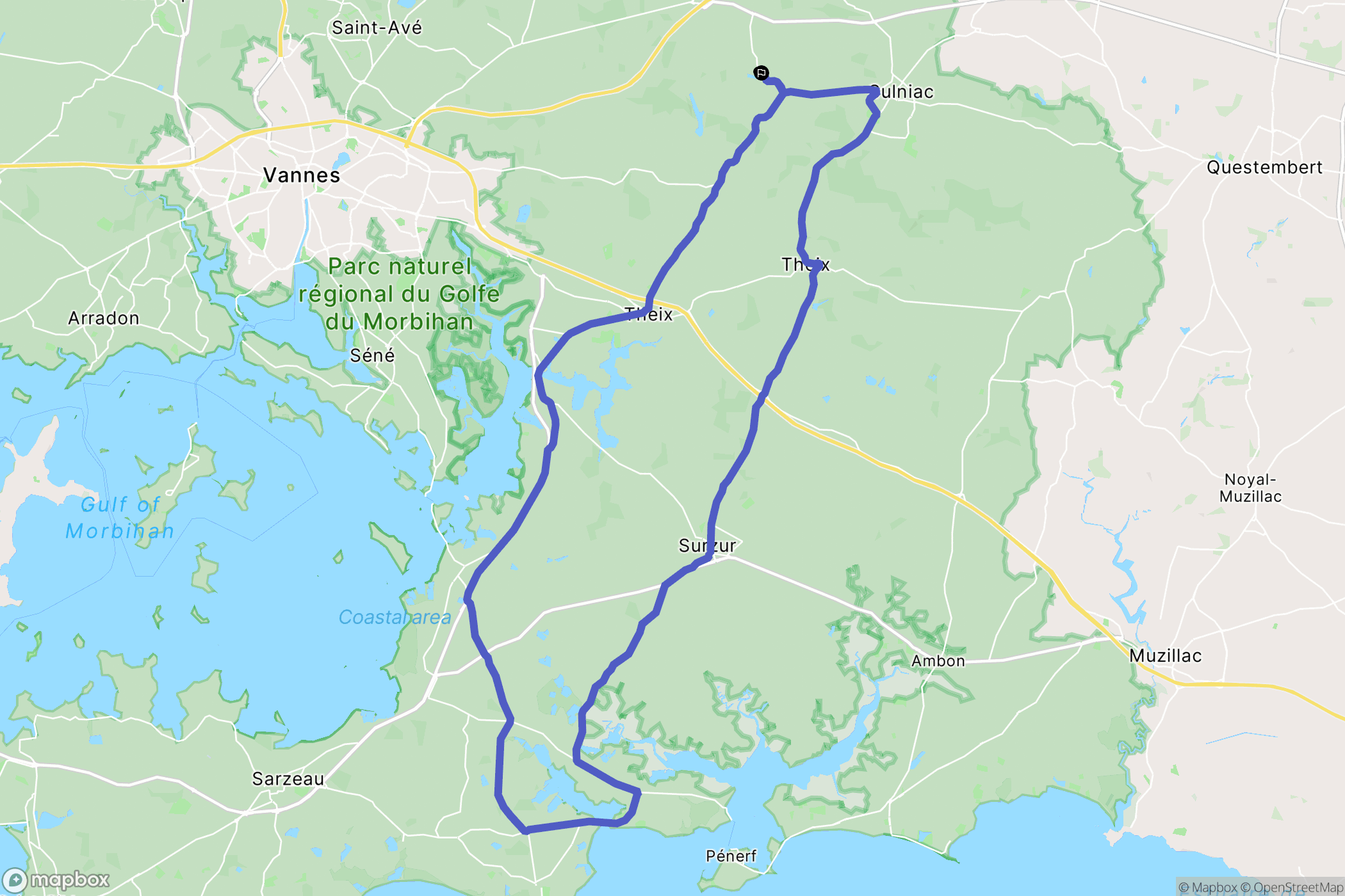 Treffléan : carte du parcours de randonnée - France