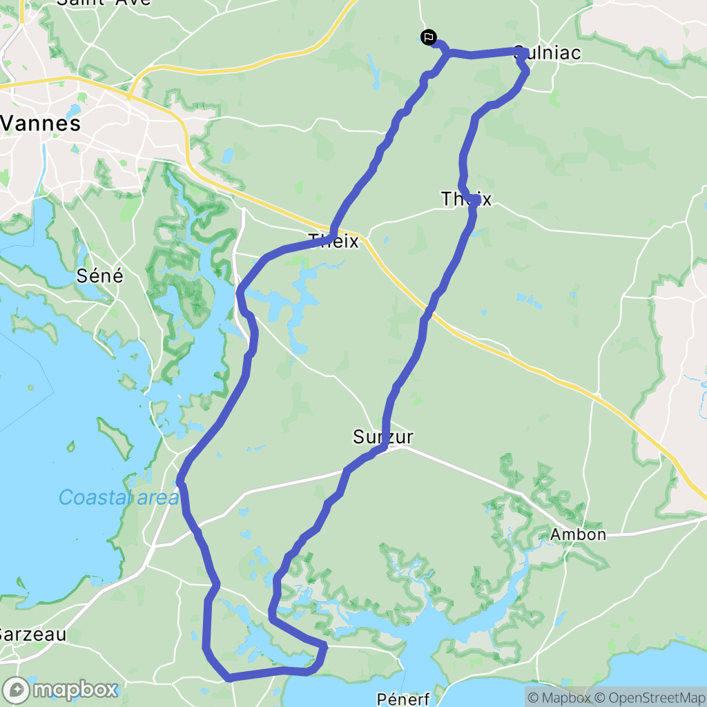 Treffléan : carte du parcours de randonnée - France