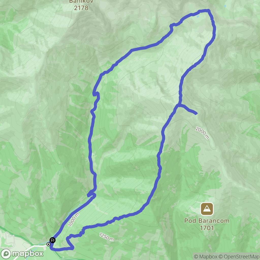 Žiar: mapa trasy - Slovakia