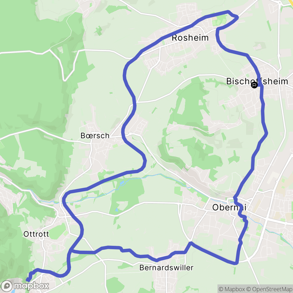 Bischoffsheim : carte du parcours de randonnée - France