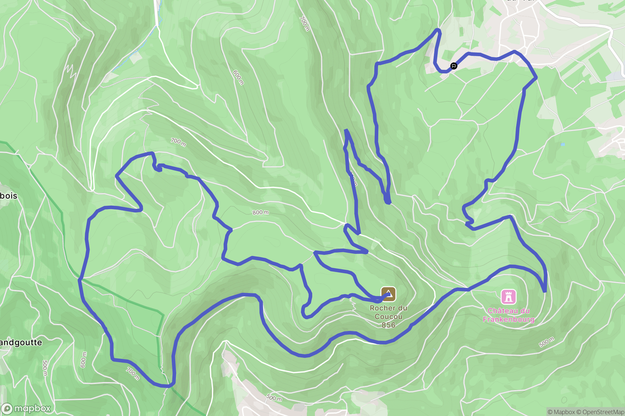 Dieffenbach-au-Val : carte du parcours de randonnée - France