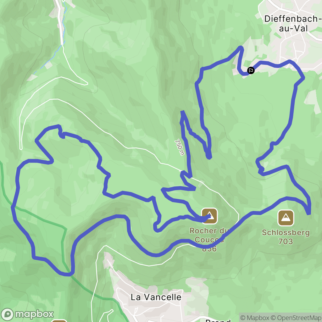 Dieffenbach-au-Val : carte du parcours de randonnée - France