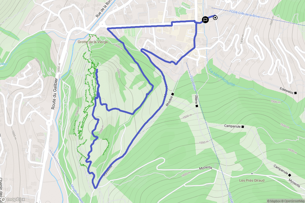 Valloire : carte du parcours de randonnée - France