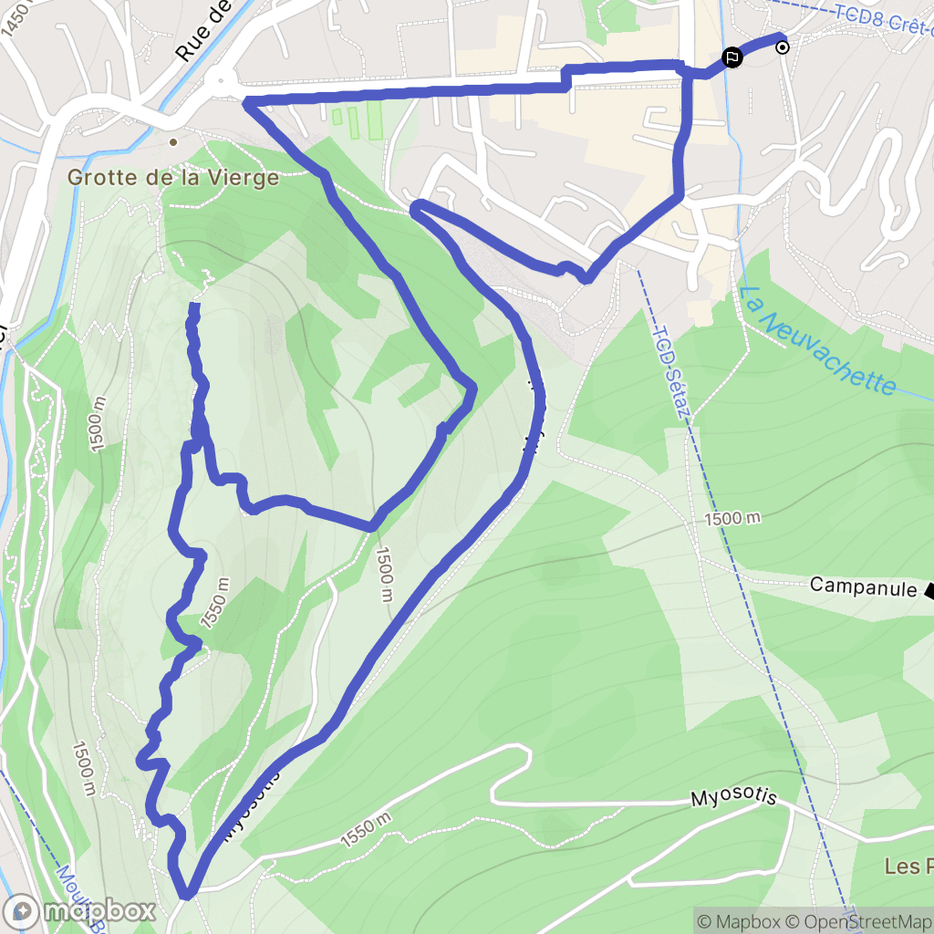 Valloire : carte du parcours de randonnée - France