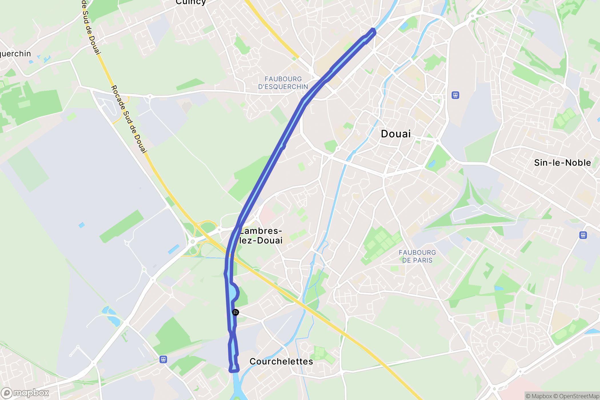 Lambres-Lez-Douai : carte du parcours de randonnée - France