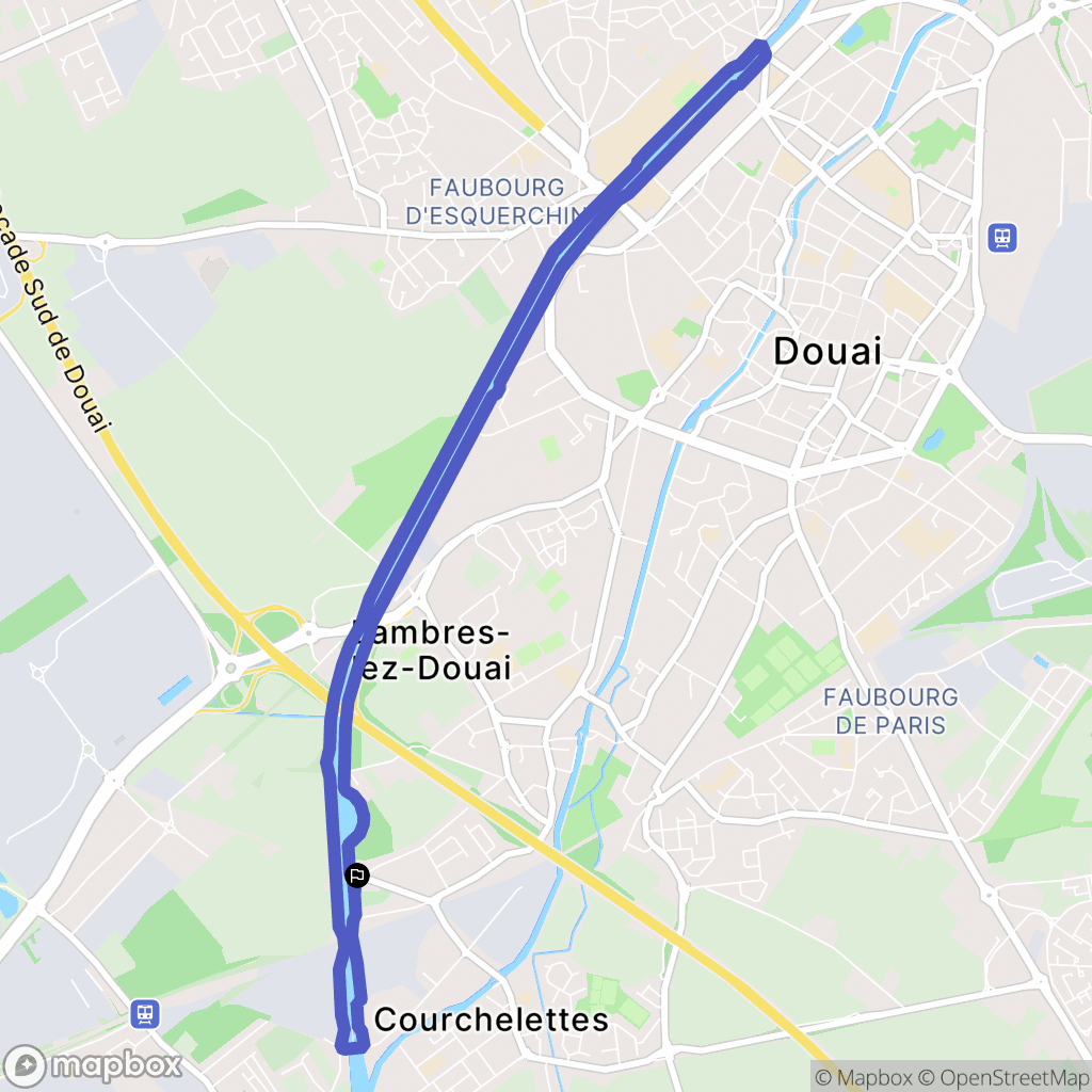 Lambres-Lez-Douai : carte du parcours de randonnée - France