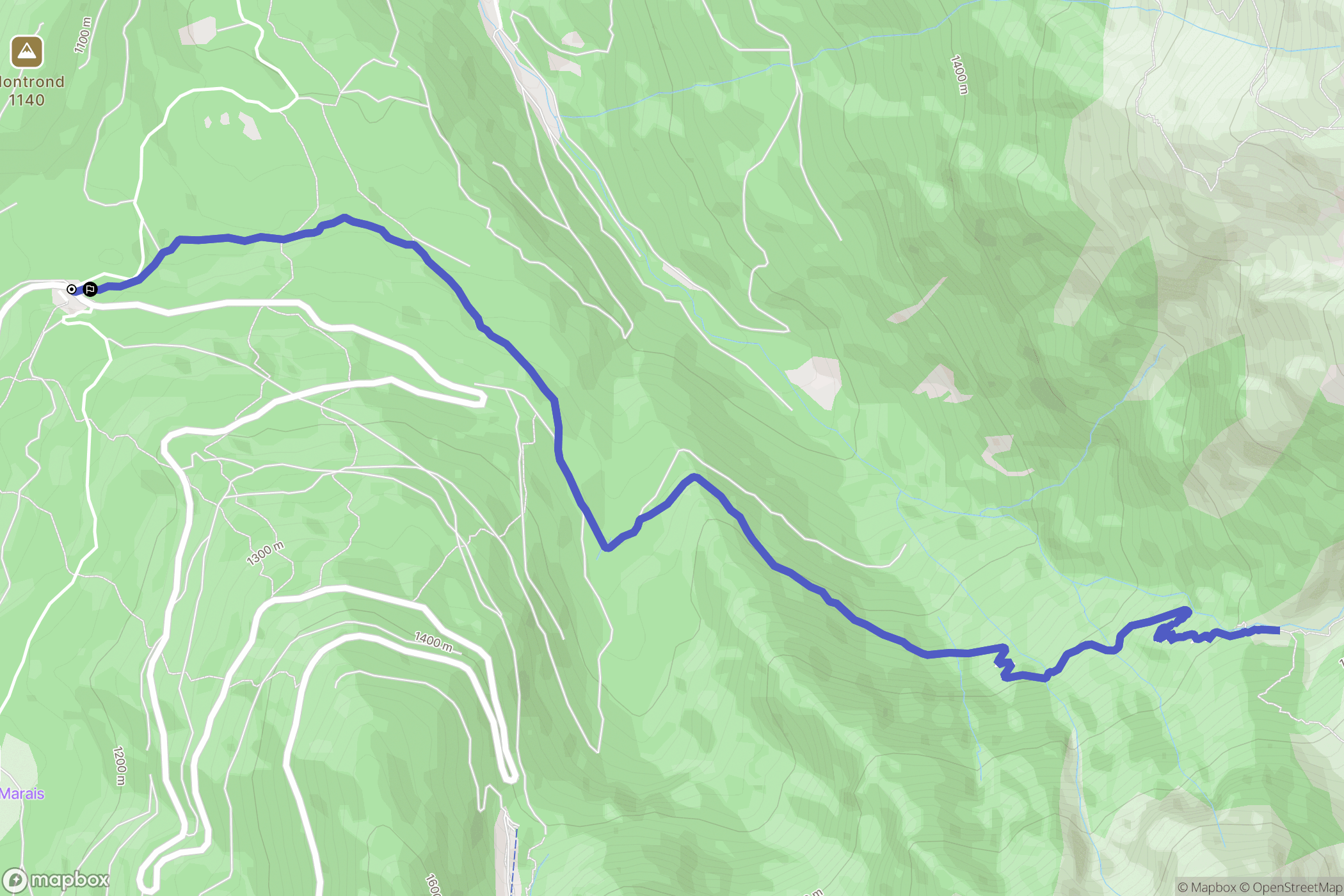 Saint-Martin-d'Uriage : carte du parcours de randonnée - France