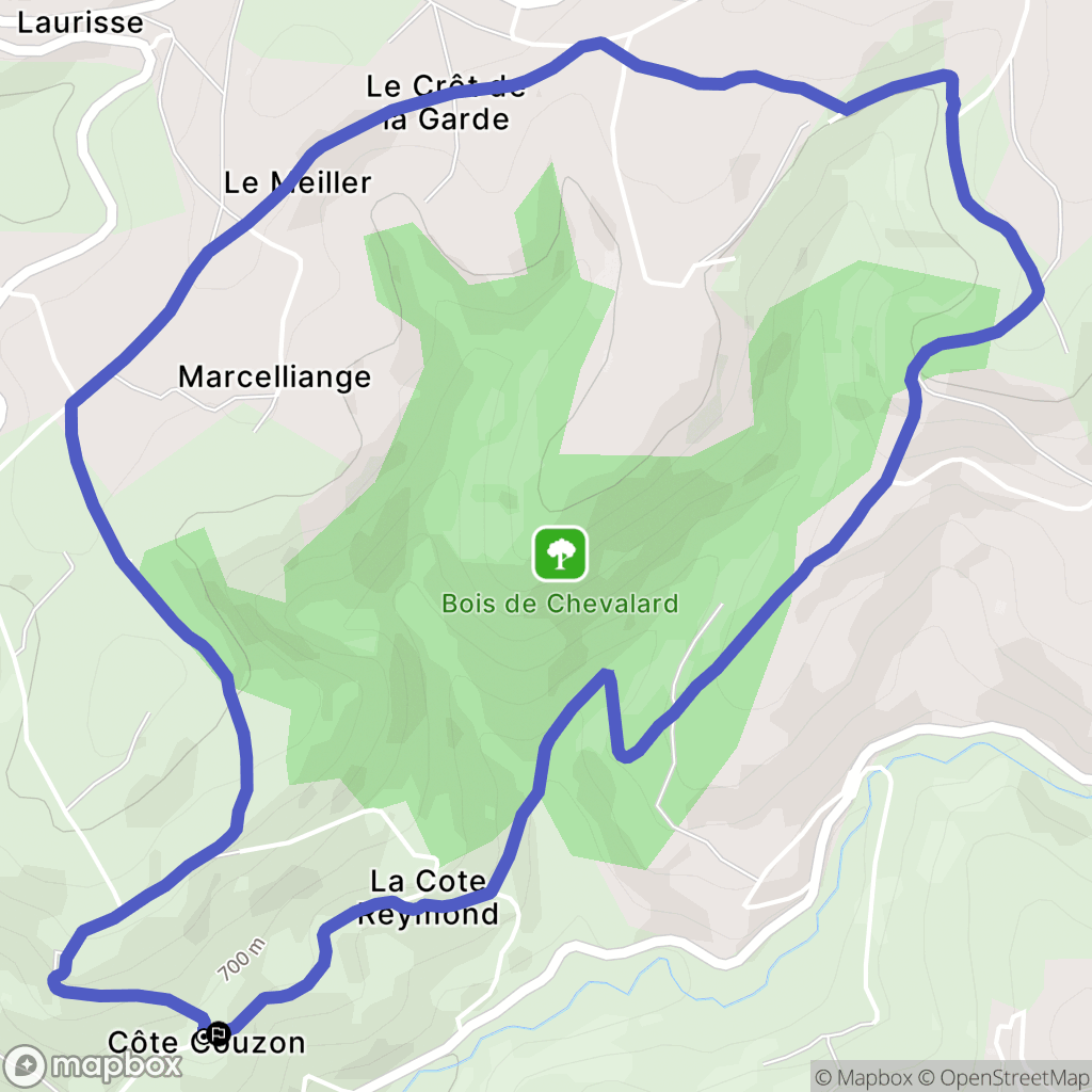 Saint-Christo-en-Jarez : carte du parcours de randonnée - France