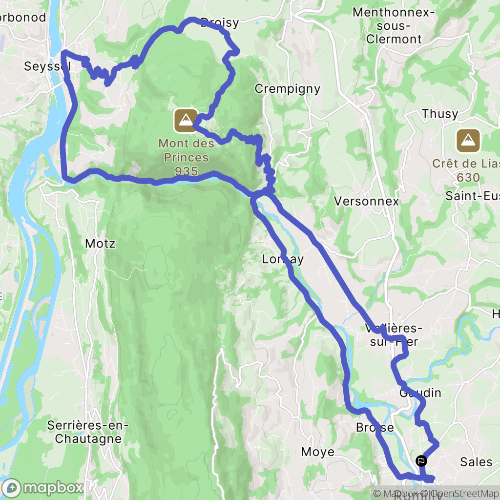 Rumilly : carte du parcours de randonnée - France