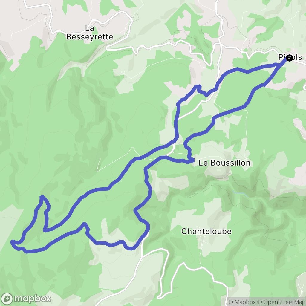 Pinols : carte du parcours de randonnée - France