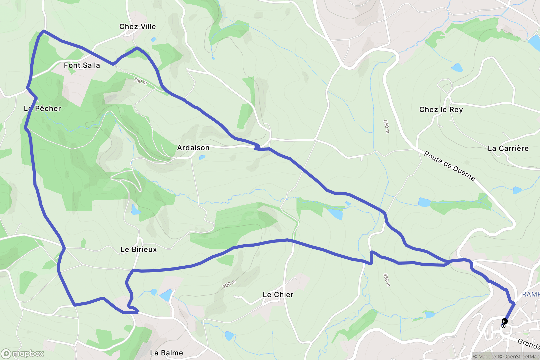 Saint-Martin-en-Haut : carte du parcours de randonnée - France