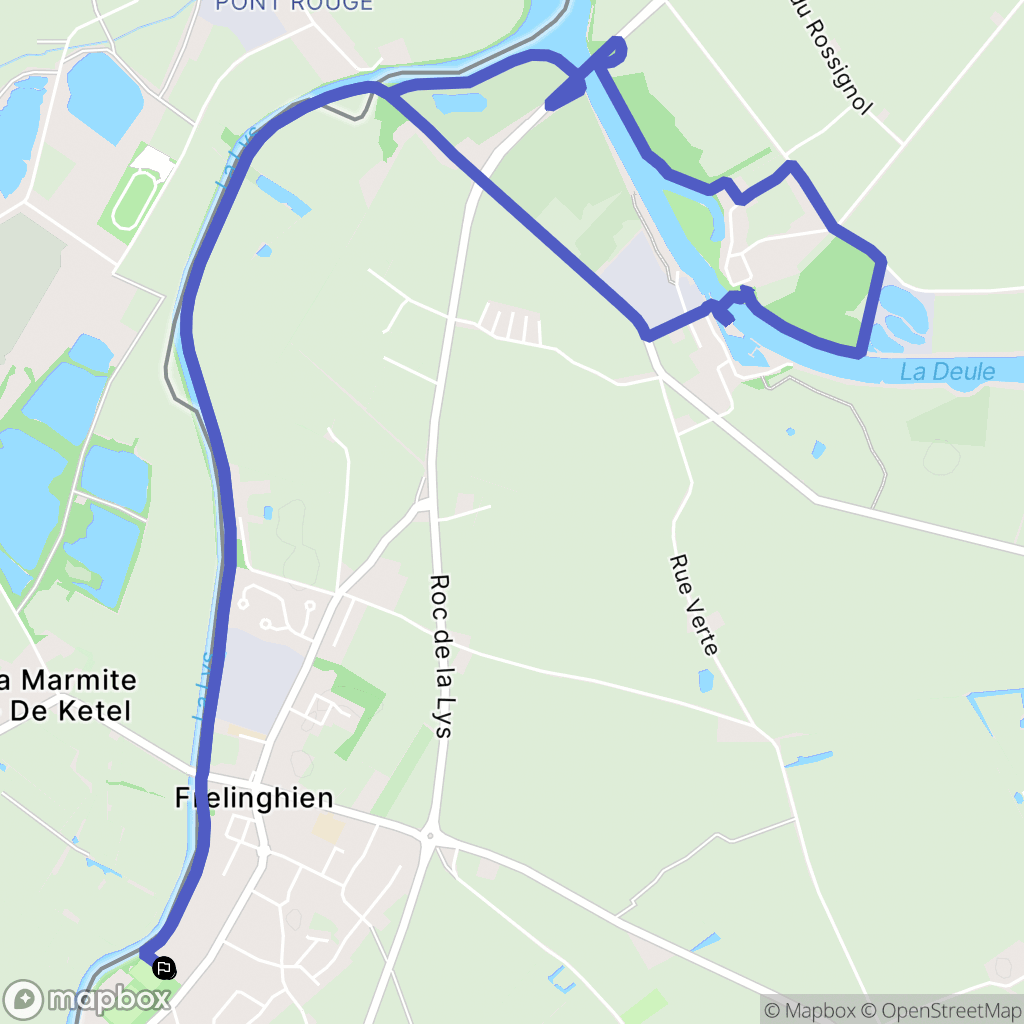 Frelinghien : carte du parcours de randonnée - France