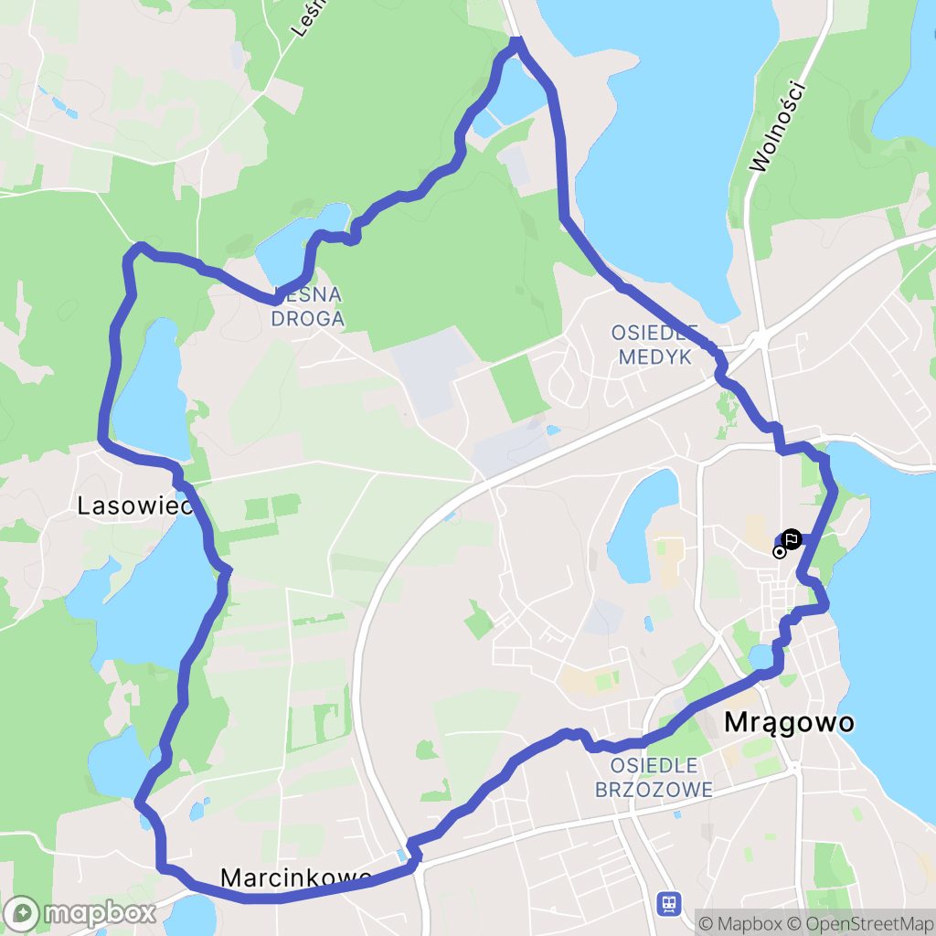 Mrągowo: mapa trasy - Poland