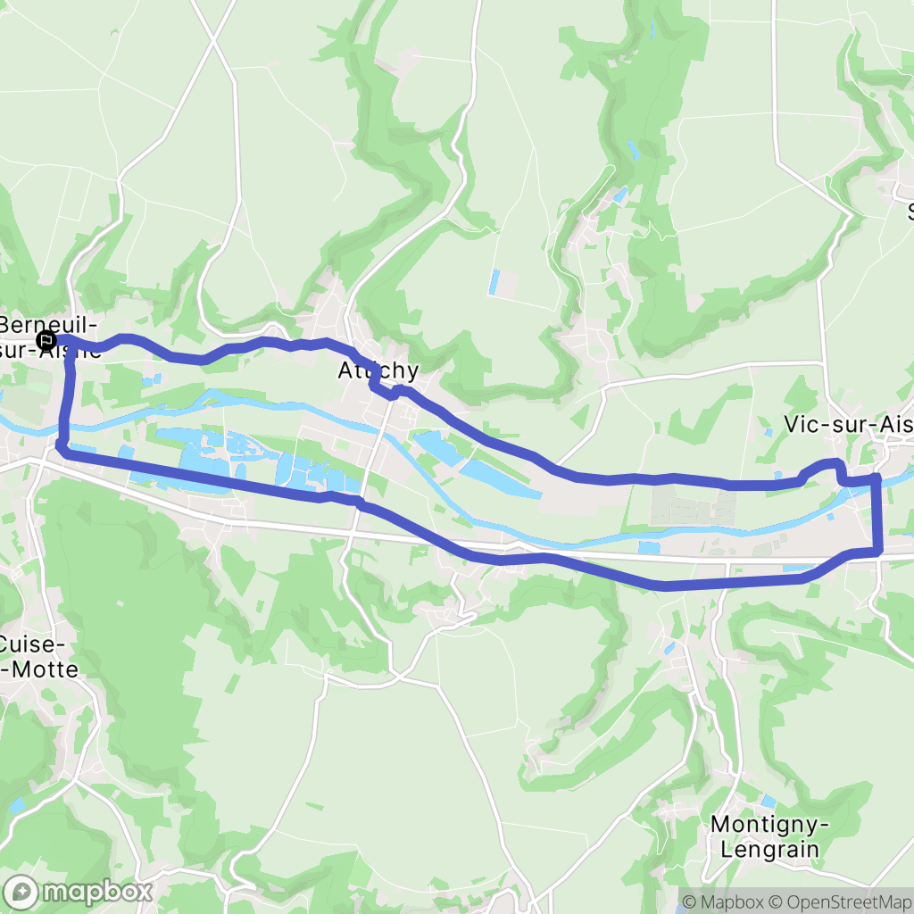 Berneuil-sur-Aisne : carte du parcours de randonnée - France