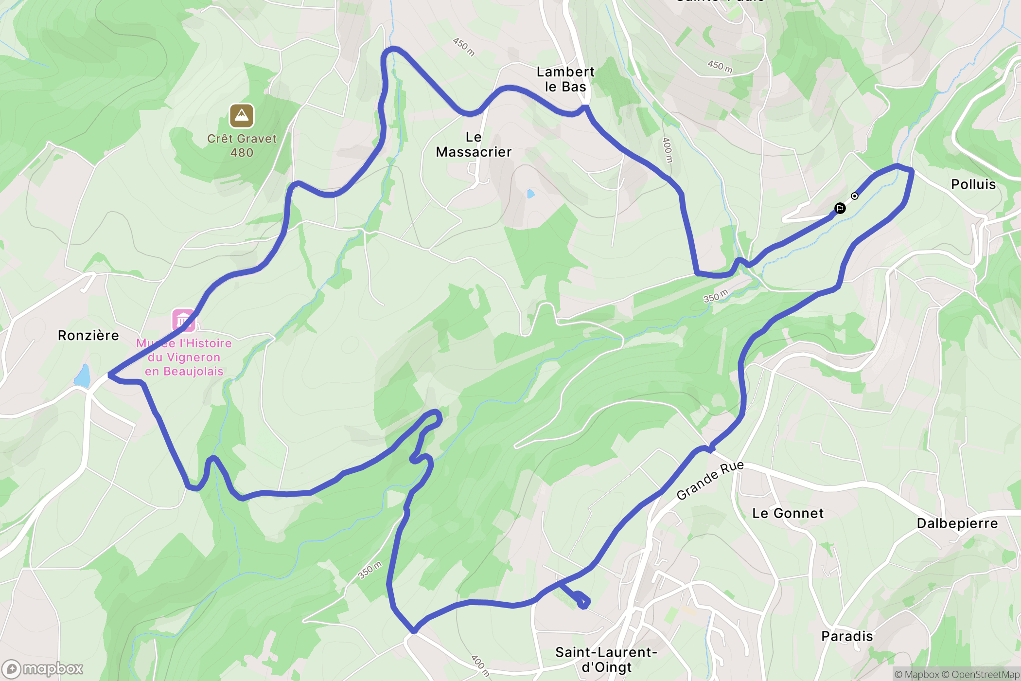 Sainte-Paule : carte du parcours de randonnée - France