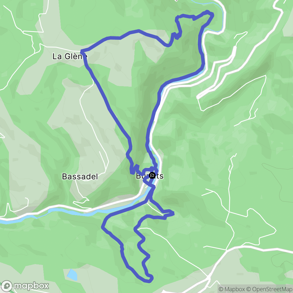 Burlats : carte du parcours de randonnée - France