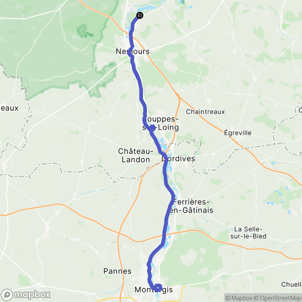 Montcourt-Fromonville : carte du parcours de randonnée - France