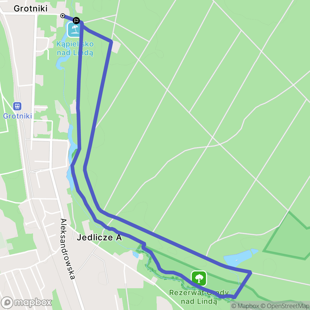 Grotniki: mapa trasy - Poland