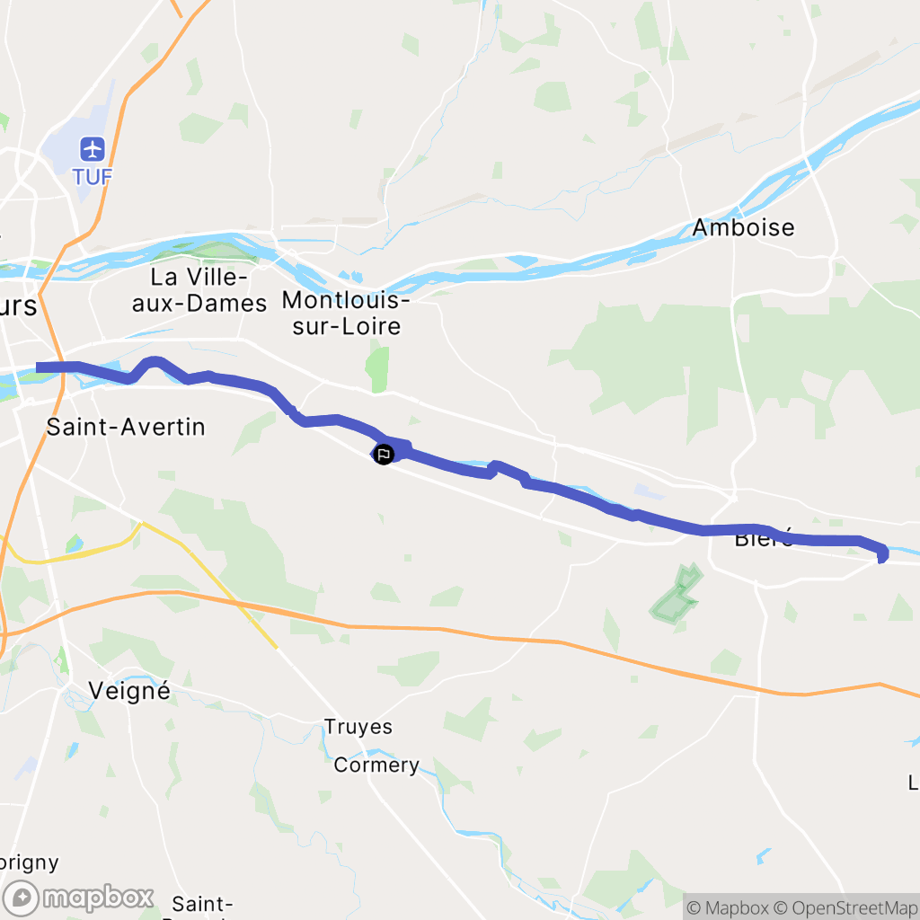 Azay-sur-Cher : carte du parcours de randonnée - France