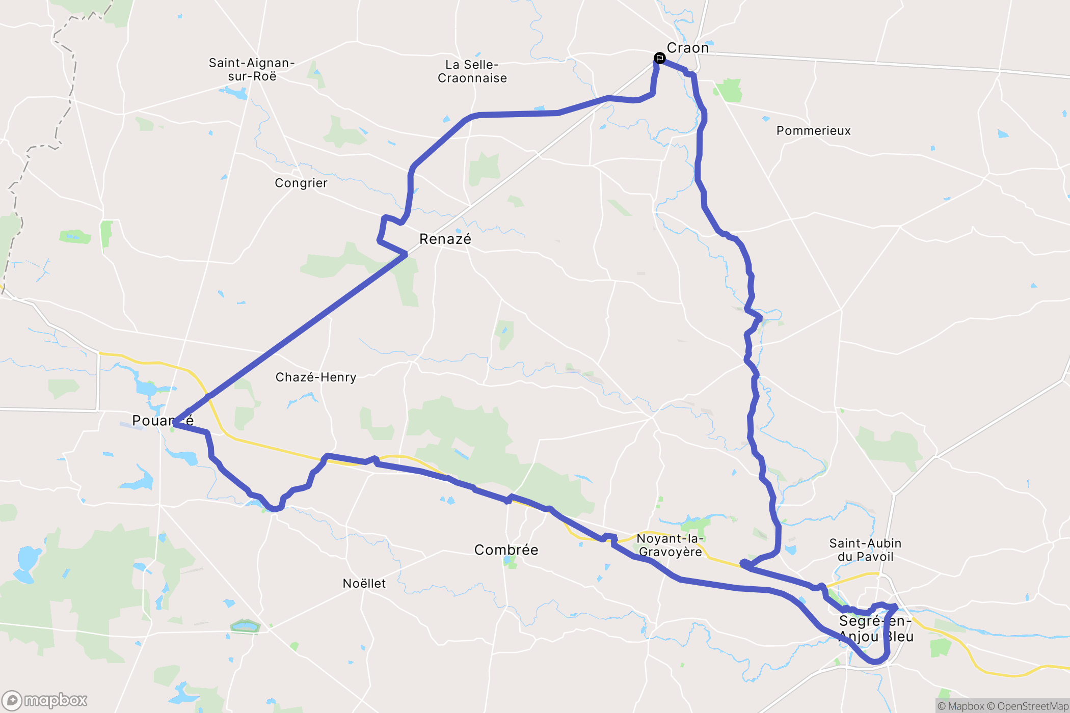 Craon : carte du parcours de randonnée - France