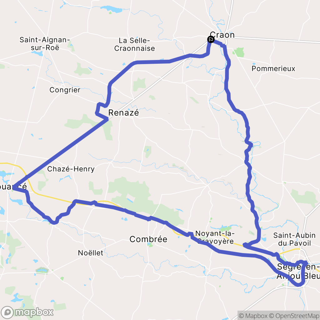 Craon : carte du parcours de randonnée - France