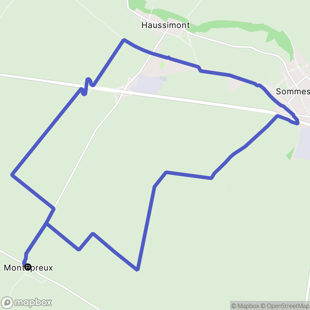 Montépreux : carte du parcours de randonnée - France