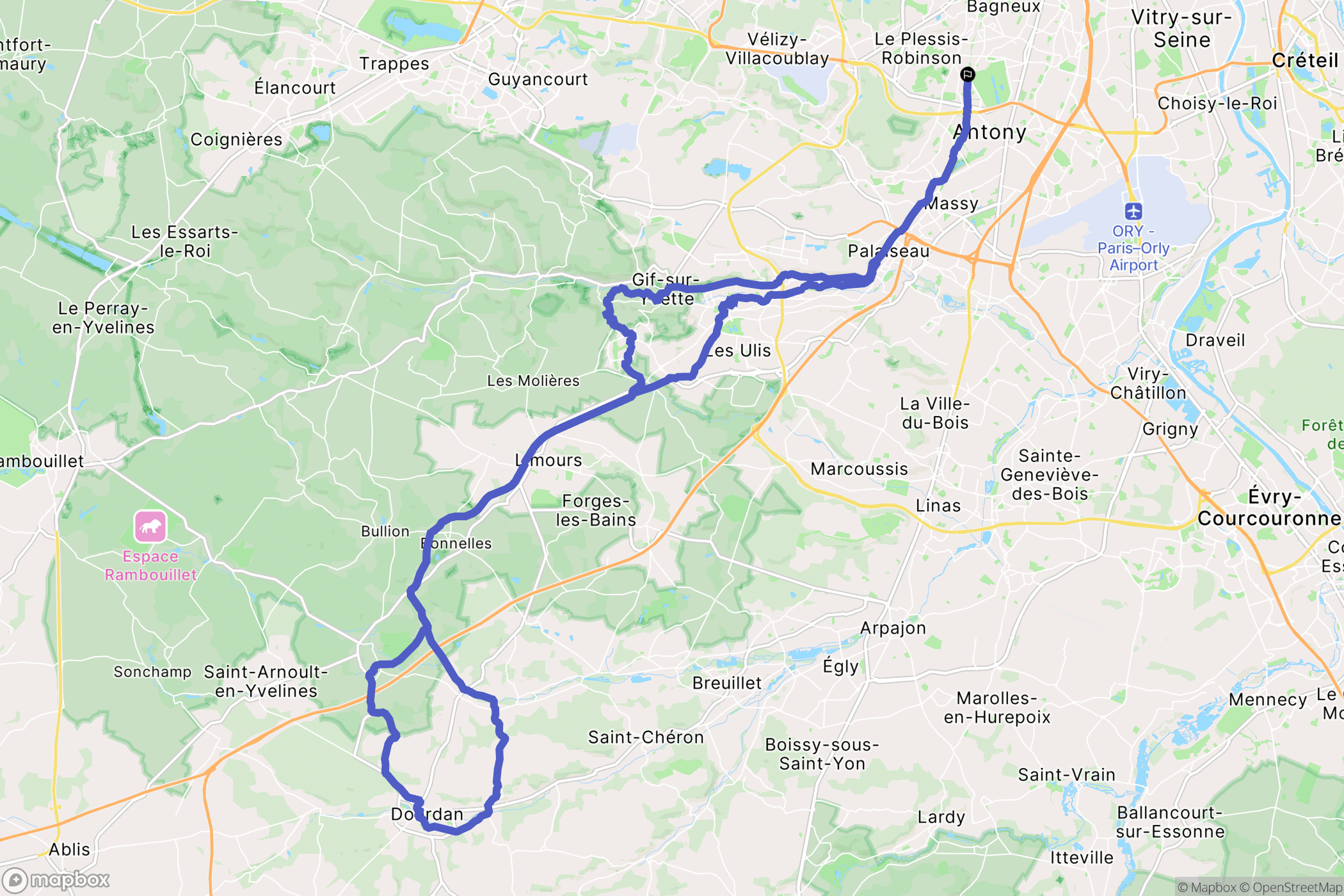 Châtenay-Malabry : carte du parcours de randonnée - France