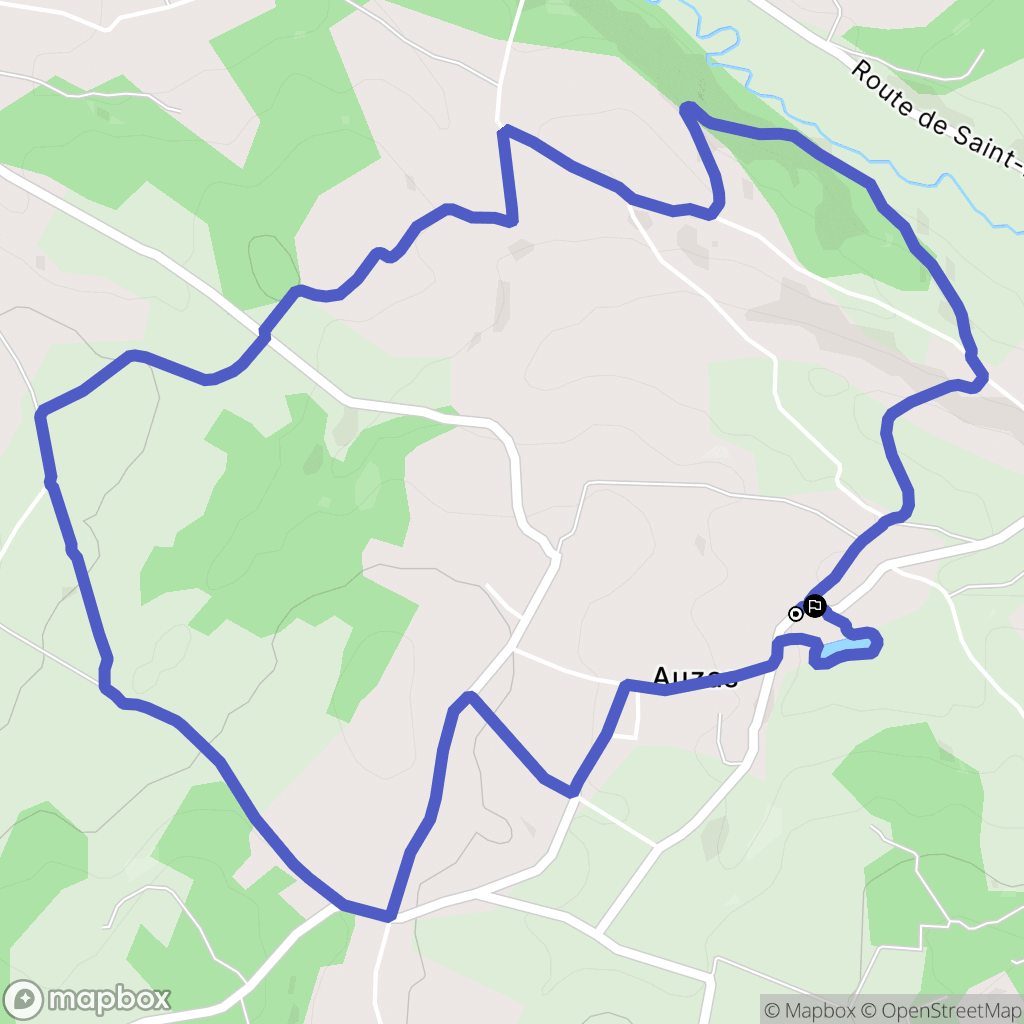 Auzas : carte du parcours de randonnée - France