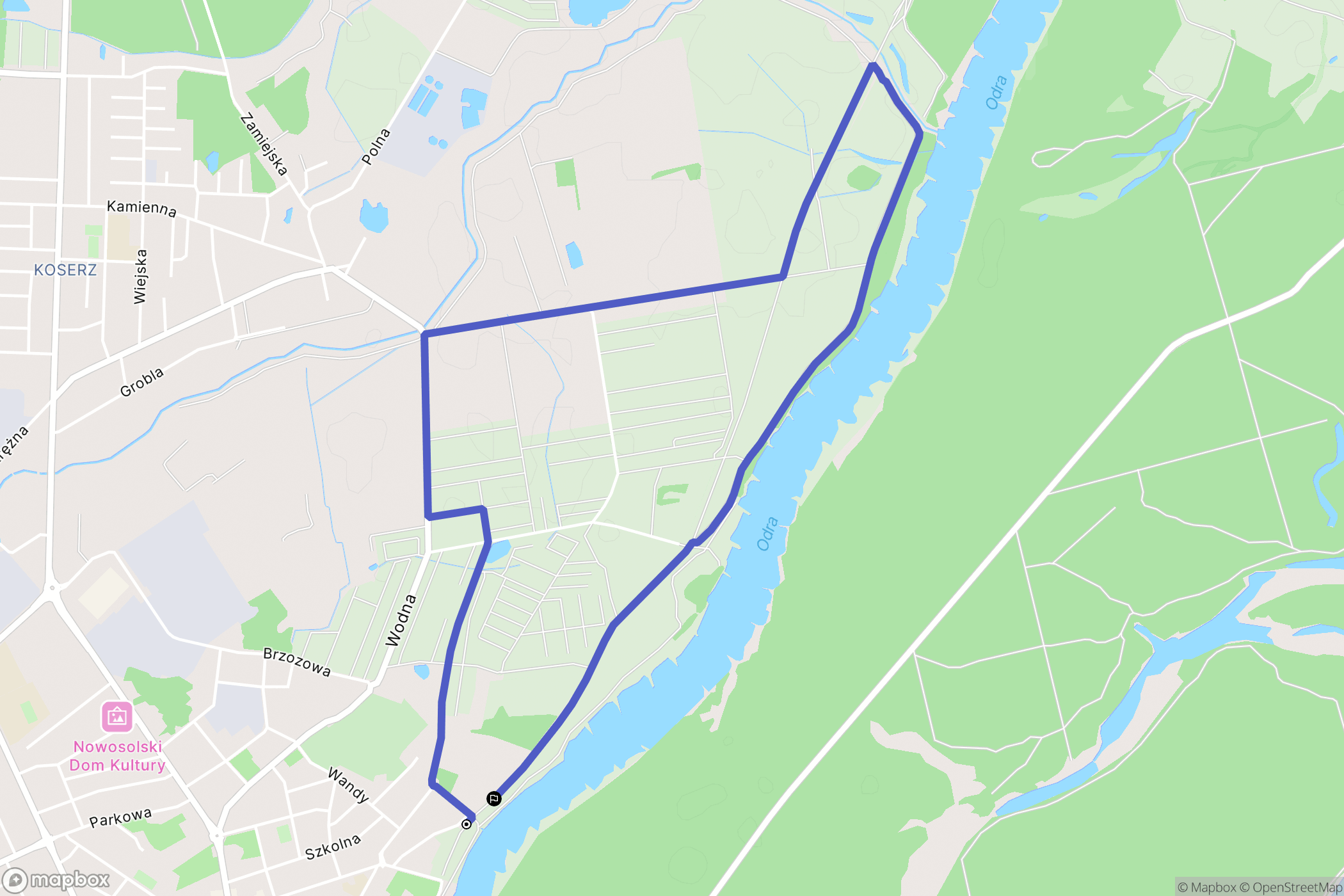 Nowa Sól: mapa trasy - Poland