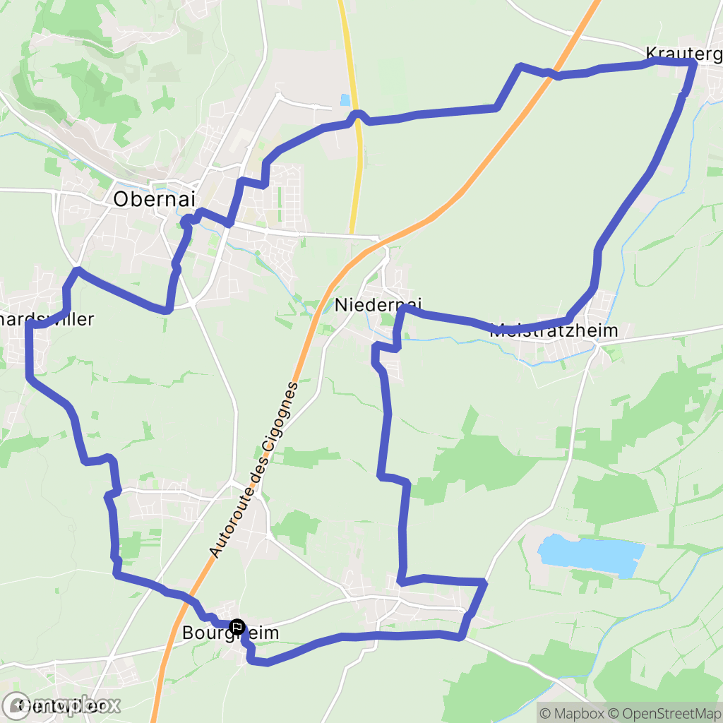 Bourgheim : carte du parcours de randonnée - France
