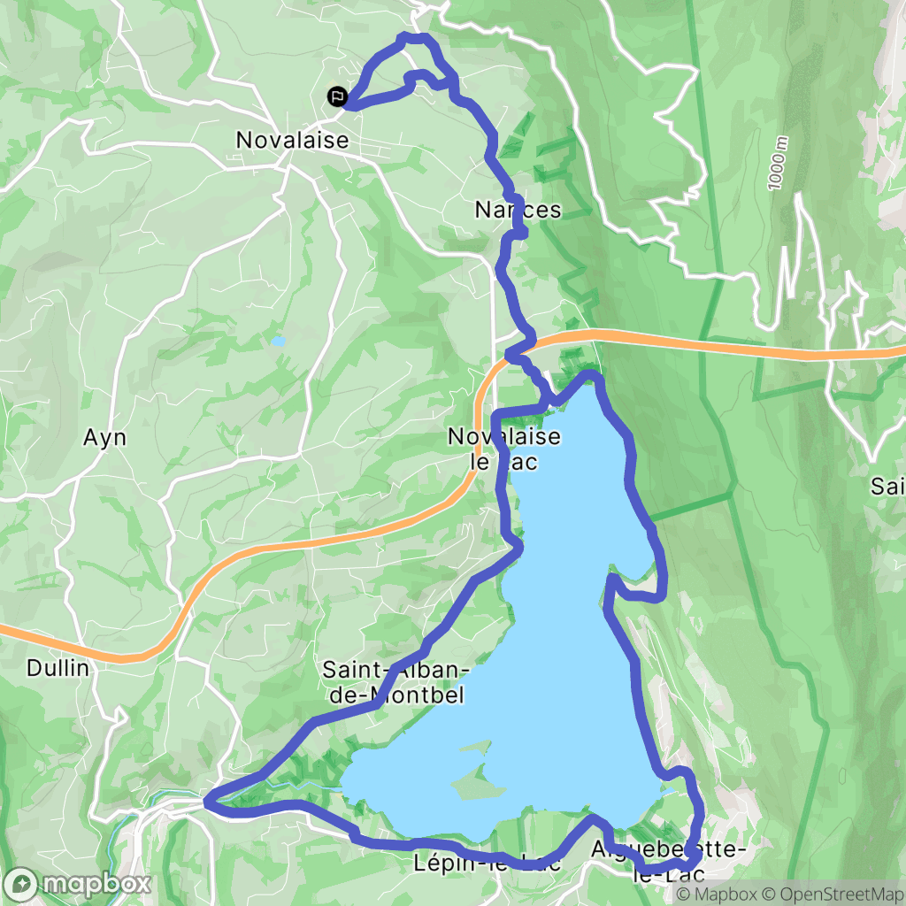 Novalaise : carte du parcours de randonnée - France