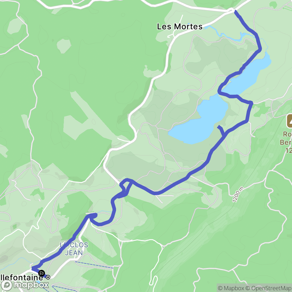 Bellefontaine : carte du parcours de randonnée - France