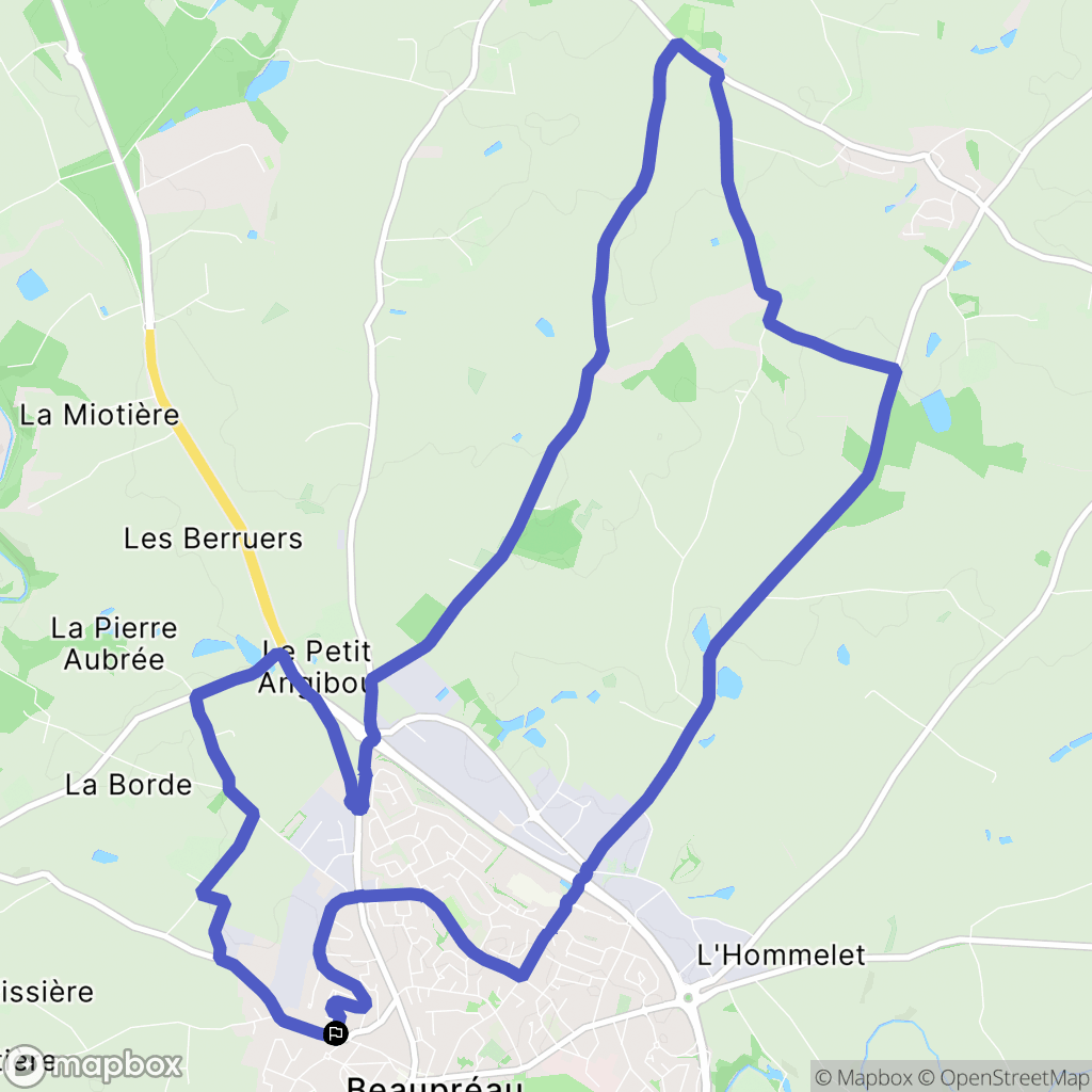 Beaupréau-en-Mauges : carte du parcours de randonnée - France