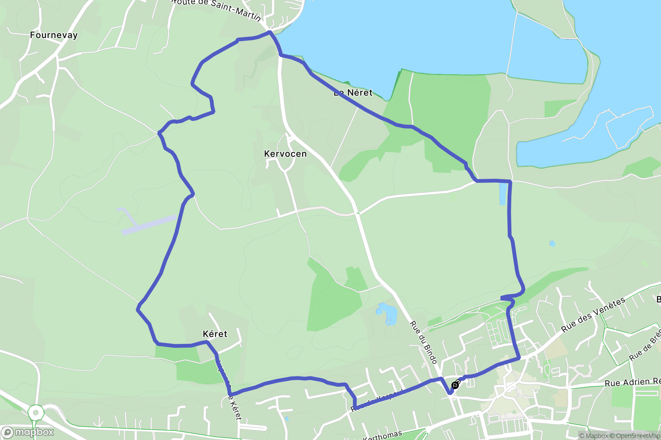 Sarzeau : carte du parcours de randonnée - France