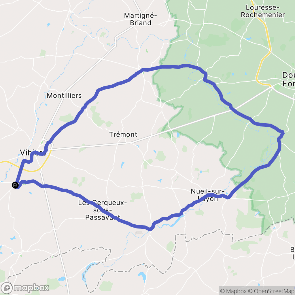 Lys-Haut-Layon : carte du parcours de randonnée - France