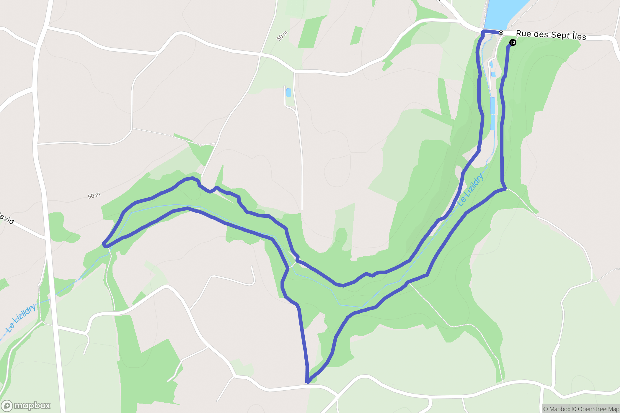 Plouguiel : carte du parcours de randonnée - France