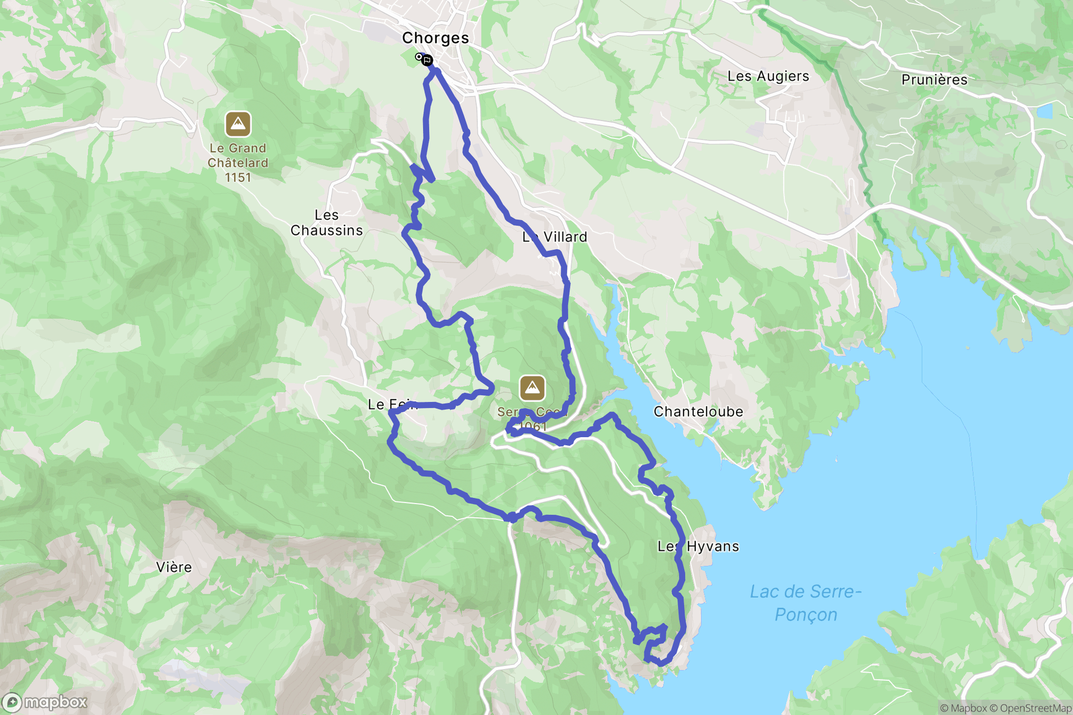 Chorges : carte du parcours de randonnée - France