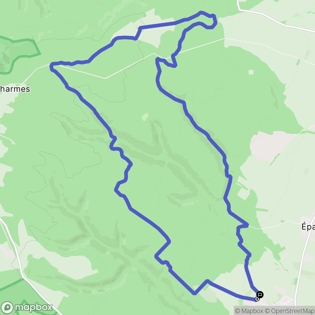 Savigny-le-Sec : carte du parcours de randonnée - France