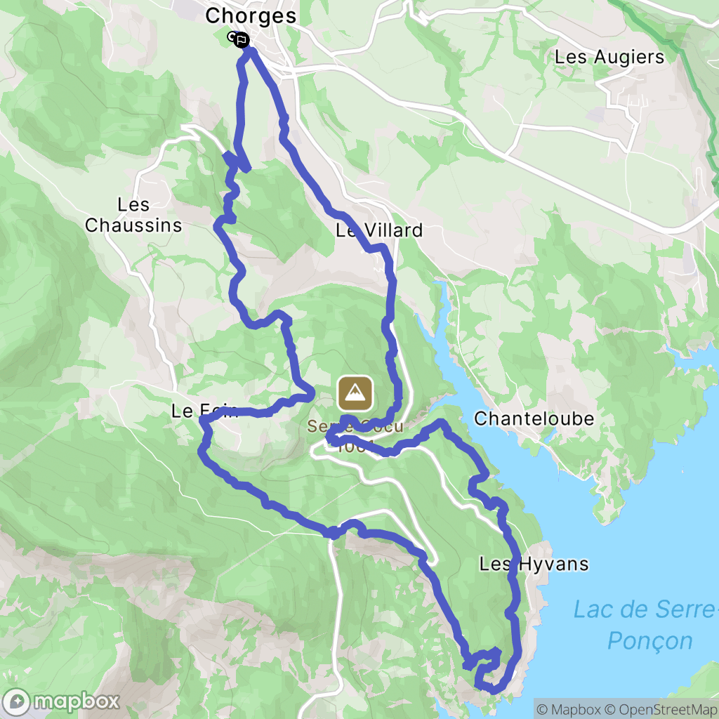 Chorges : carte du parcours de randonnée - France