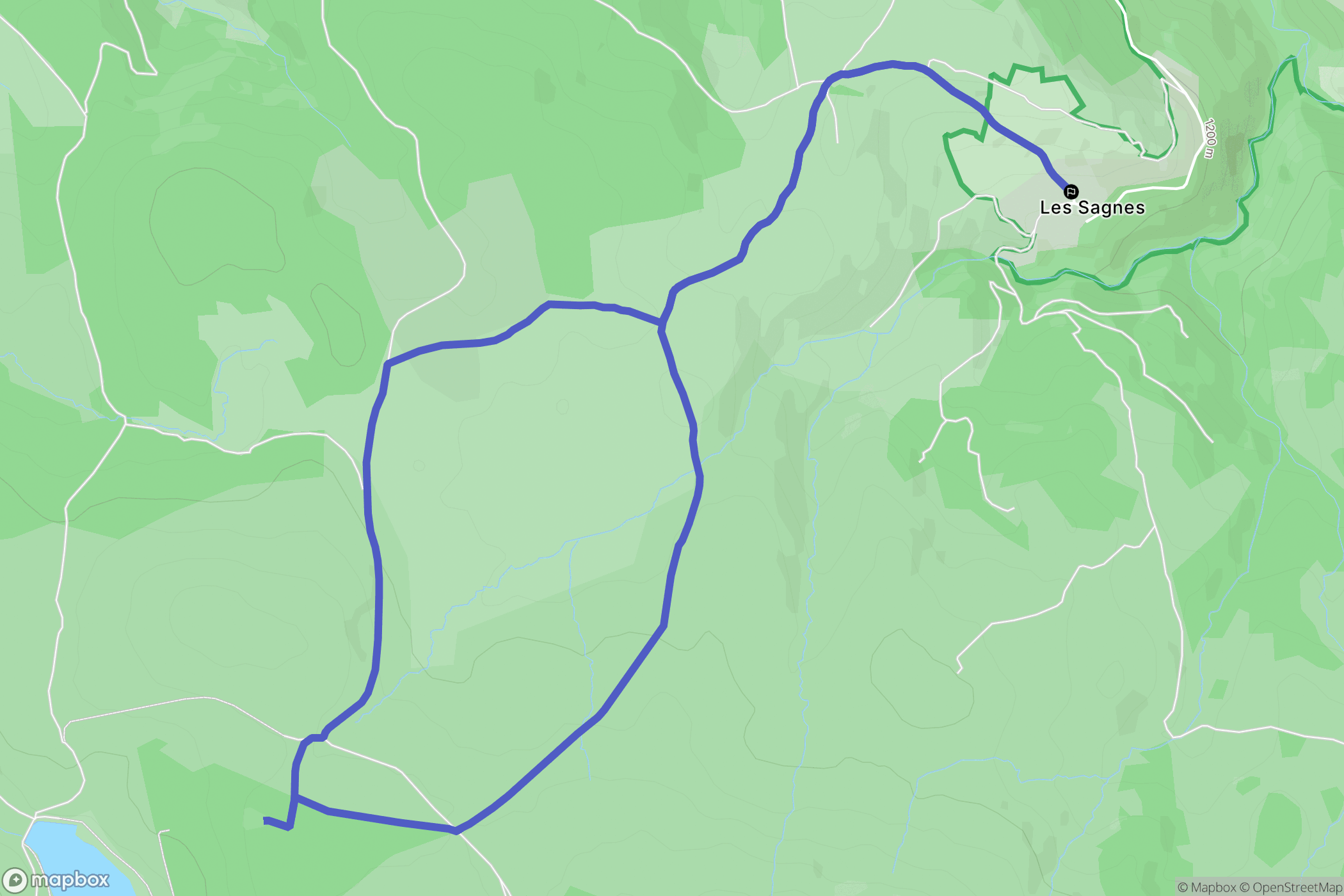Mont Lozère et Goulet : carte du parcours de randonnée - France