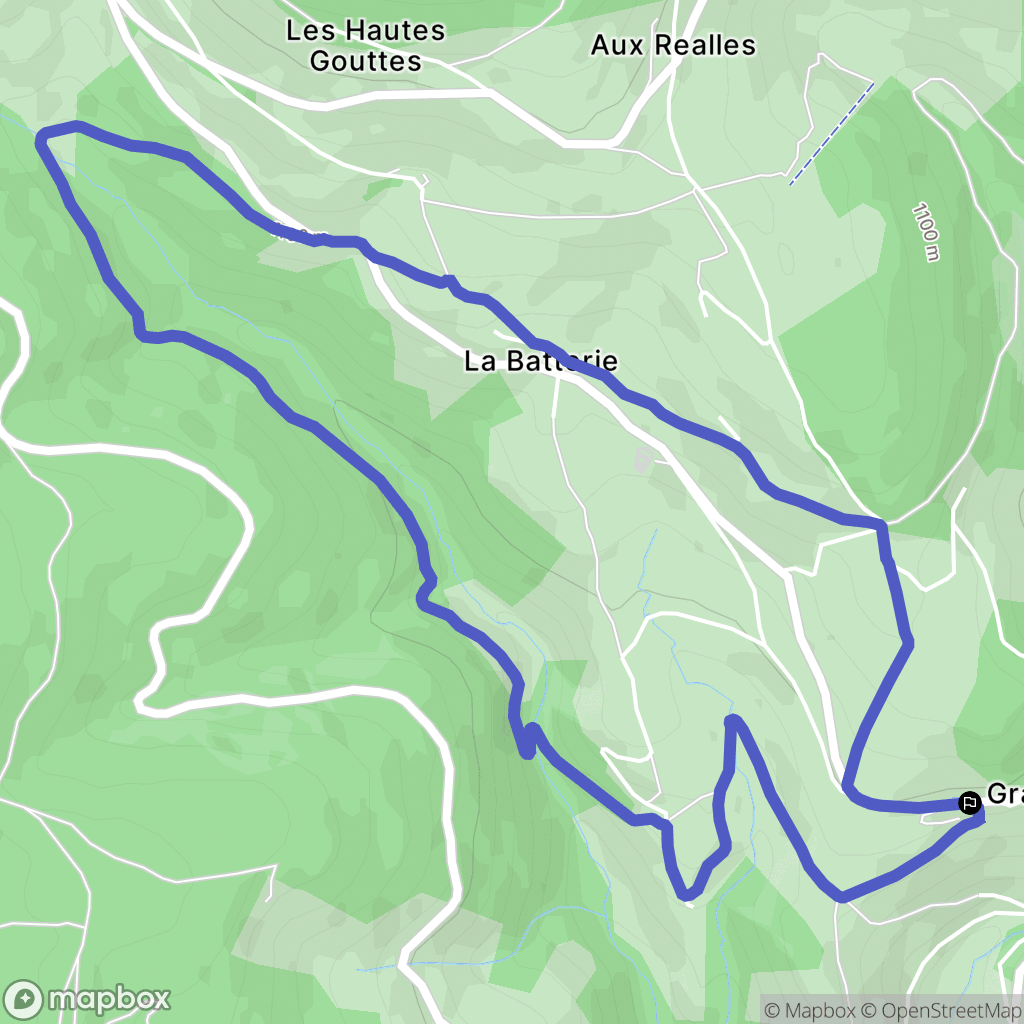 Graix : carte du parcours de randonnée - France