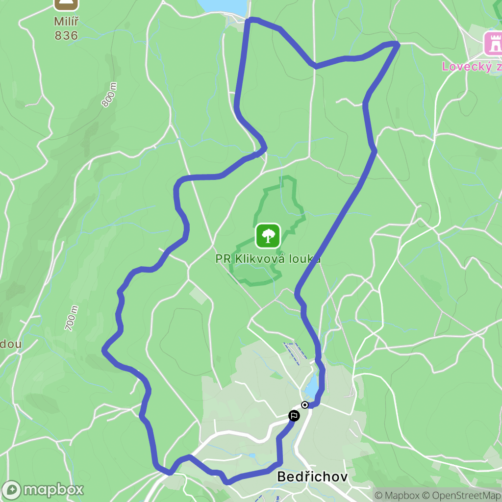 Bedřichov: mapa trasy - Czechia