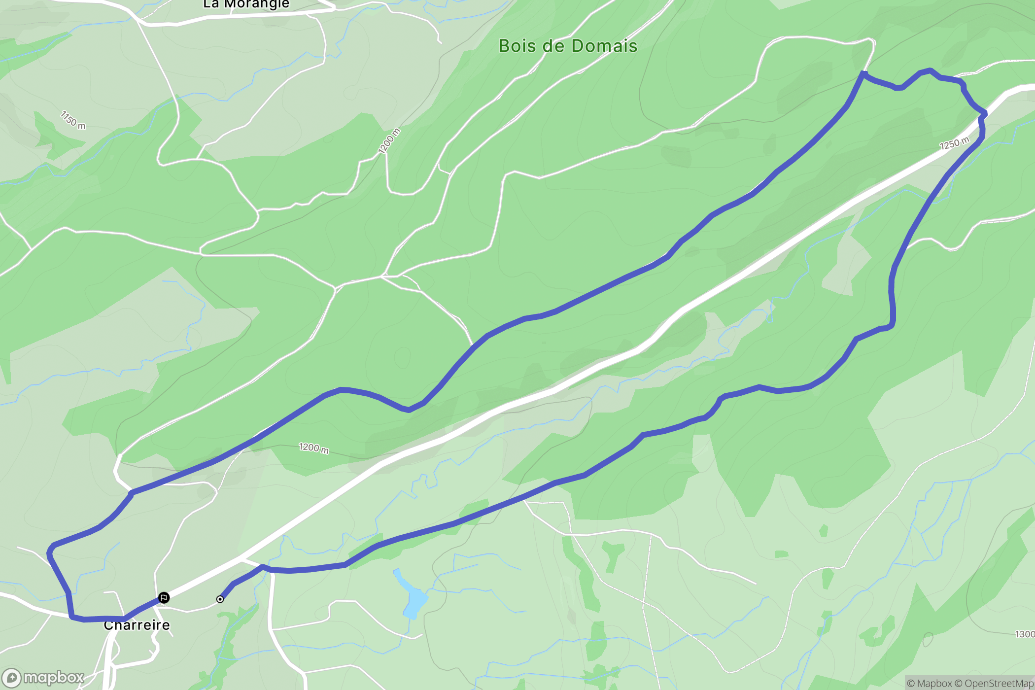 Picherande : carte du parcours de randonnée - France