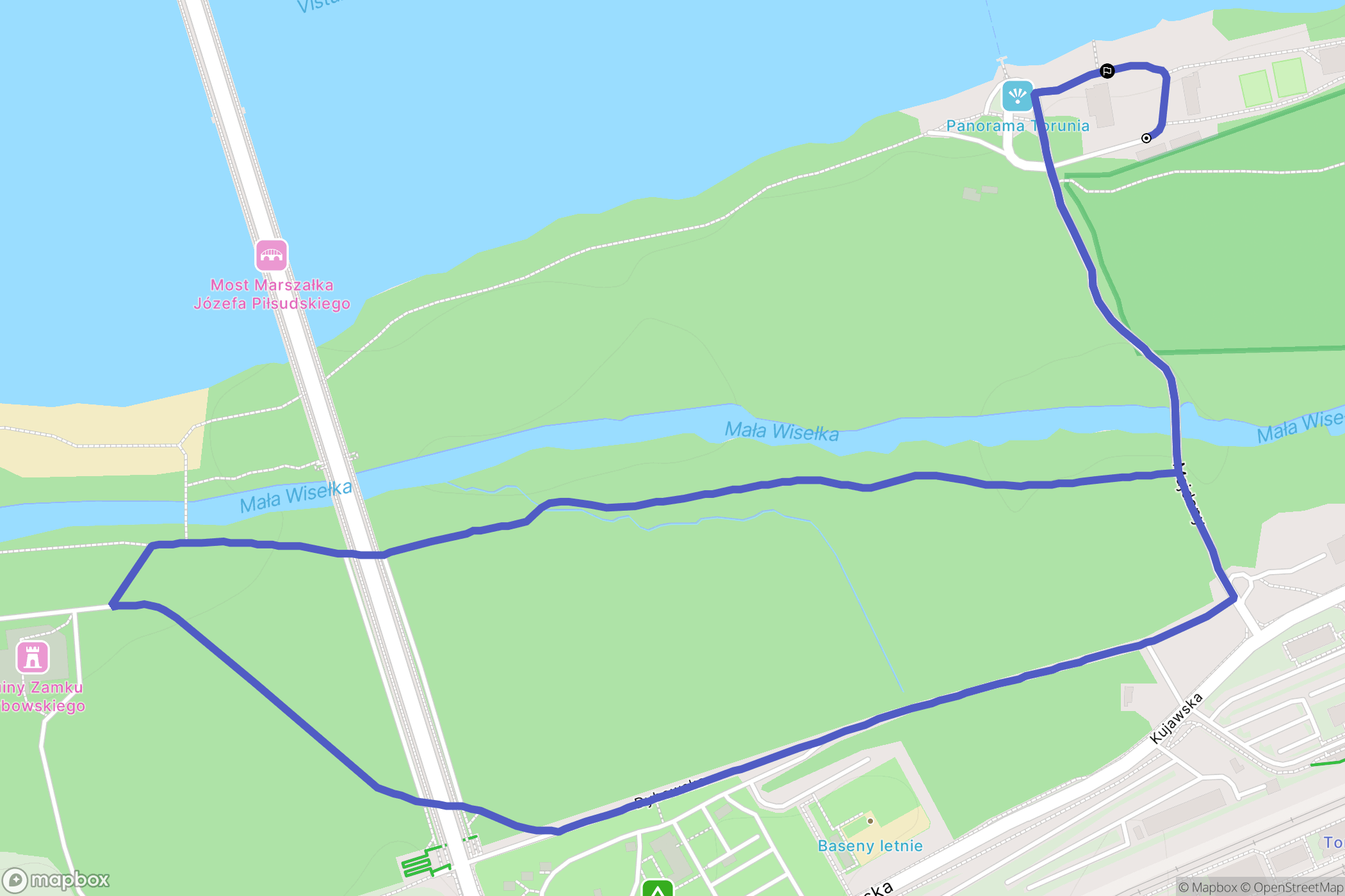 Toruń: mapa trasy - Poland
